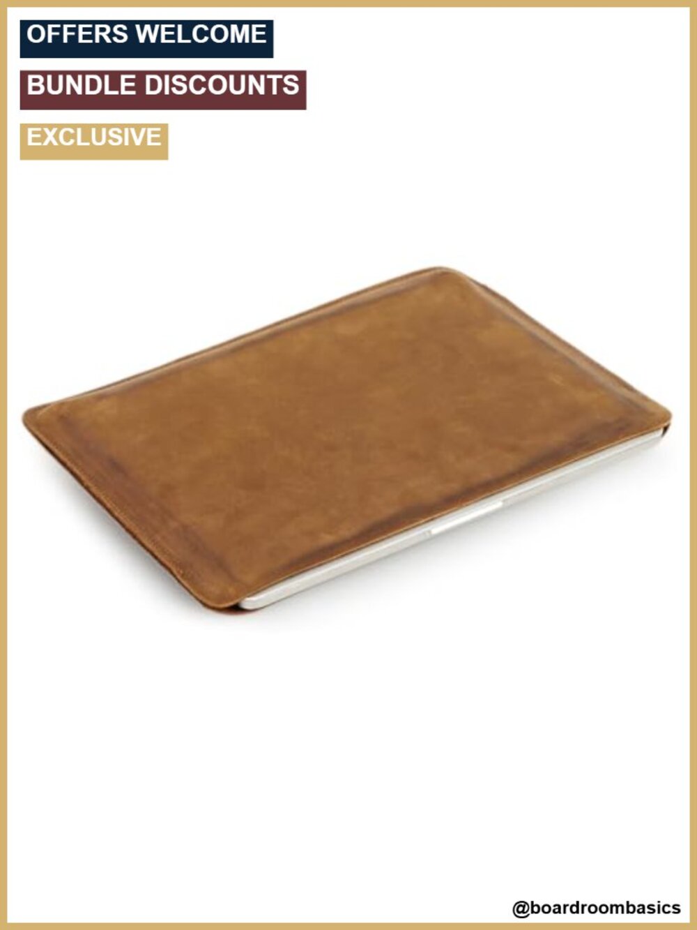Top Grain Leather 13.3" Slim Laptop Sleeve Protector Handmade